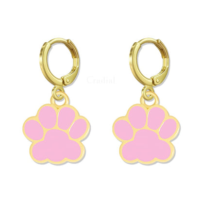 Pink Paw Earrings