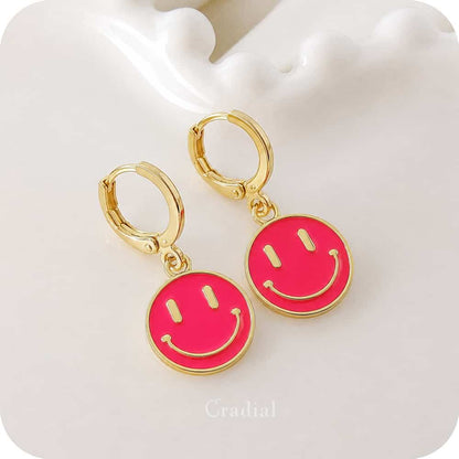 Pink Smiley Earrings
