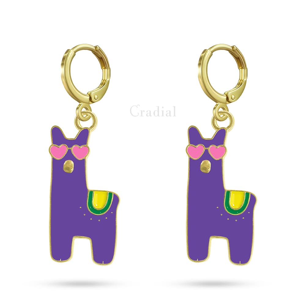 Purple Llama Earrings