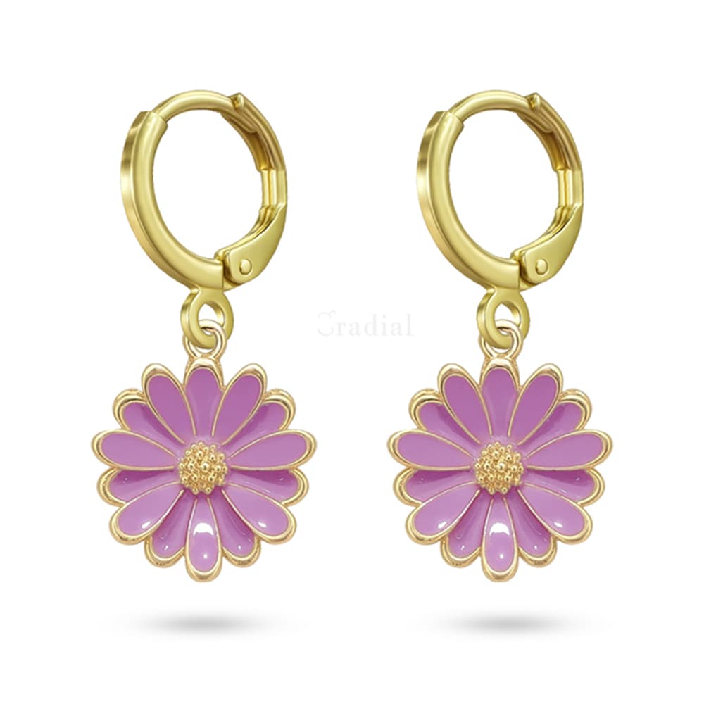 Purple Petal Earrings