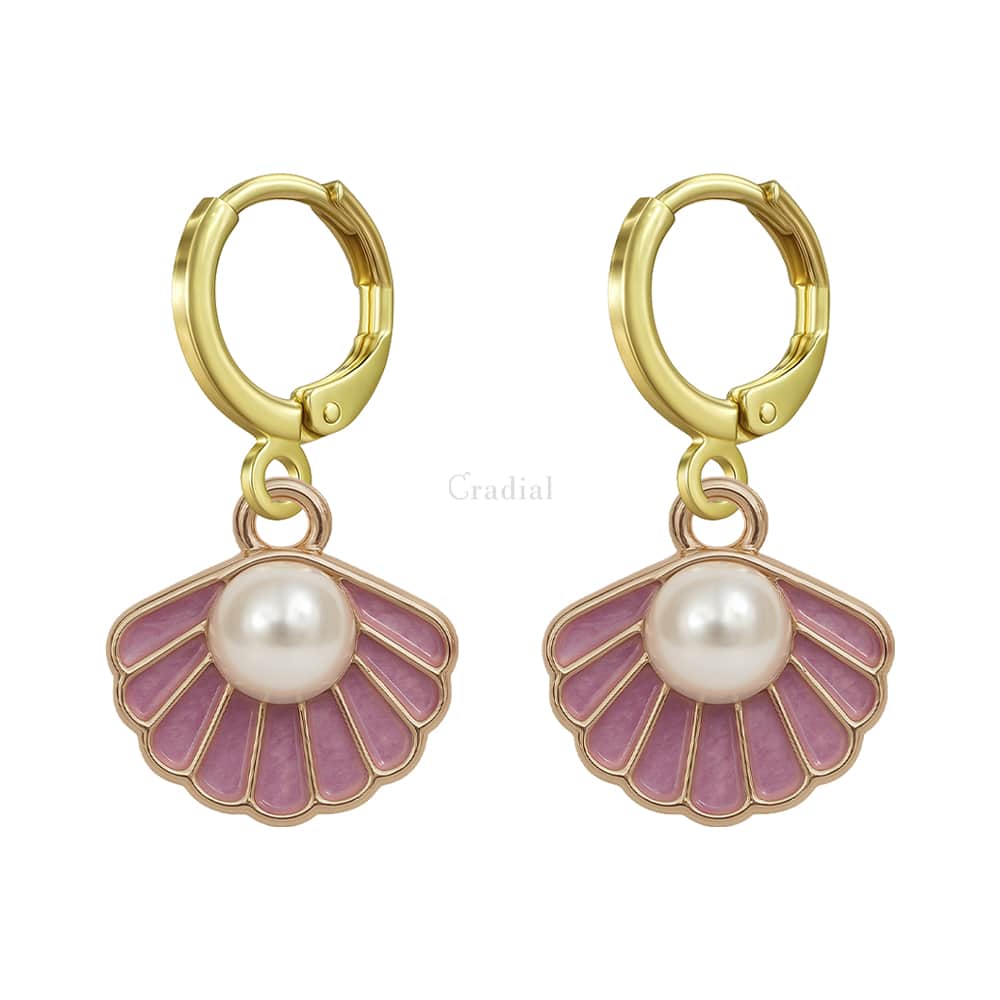 Purple Shell Earrings