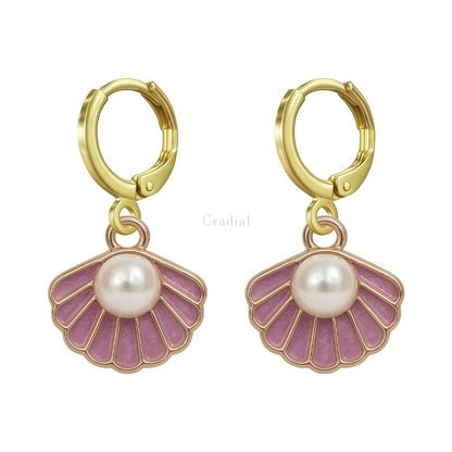 Purple Shell Earrings
