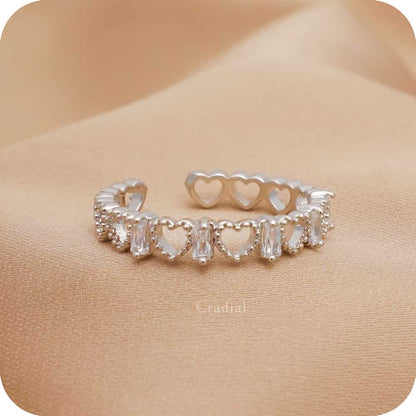 Silver Hearts Ring