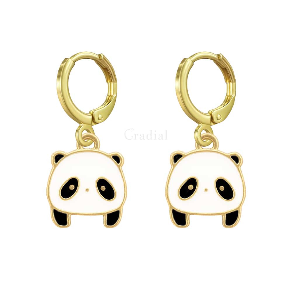 Tiny Panda Earrings