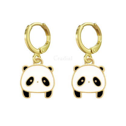 Tiny Panda Earrings