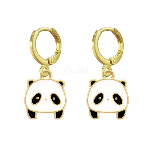 Tiny Panda Earrings