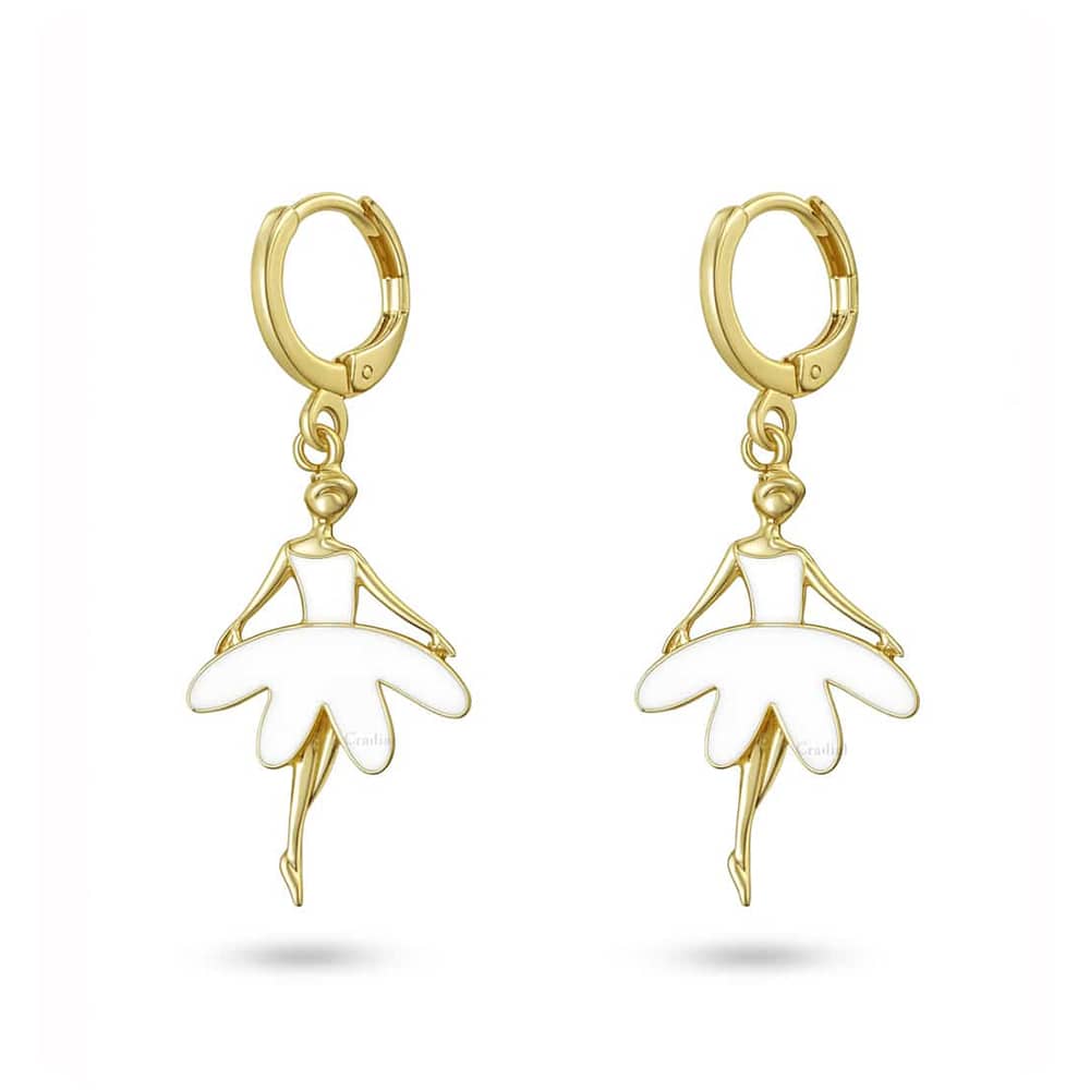 White Ballerina Earrings