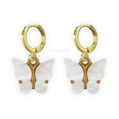 White Butterfly Earrings