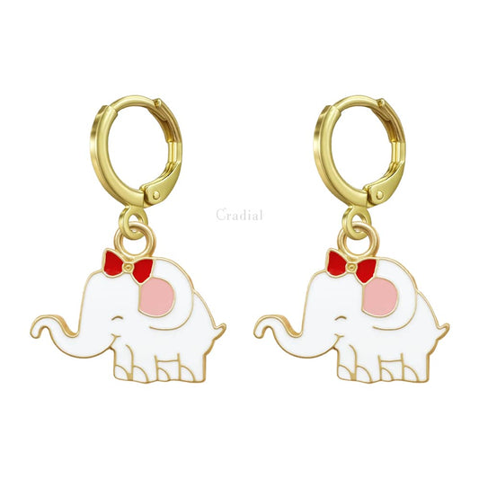 White Elephant Earrings