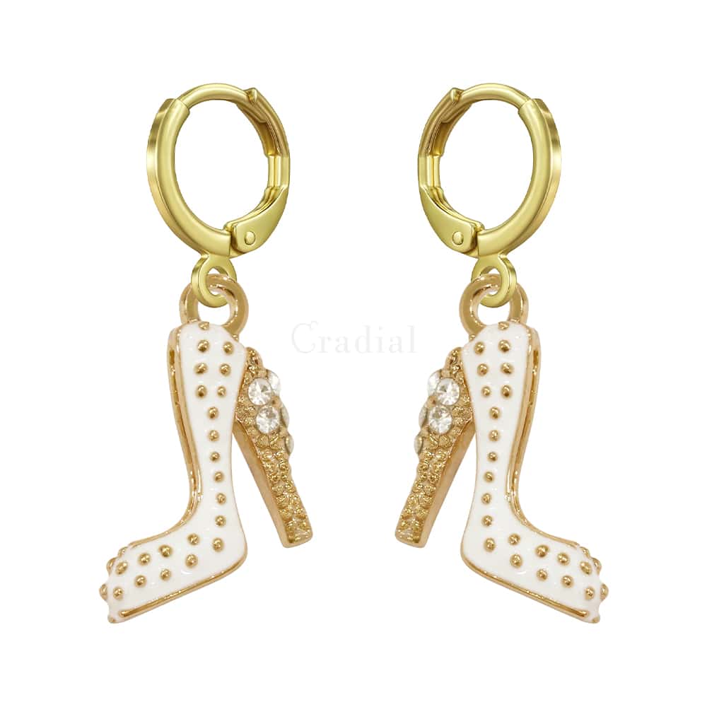 White Heel Earrings
