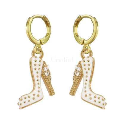 White Heel Earrings