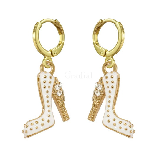 White Heel Earrings