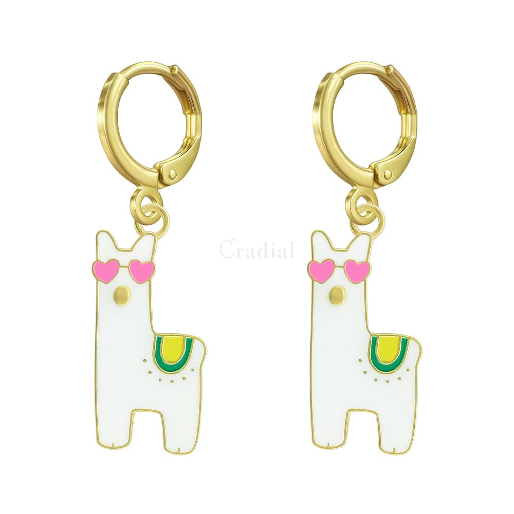 White Llama Earrings