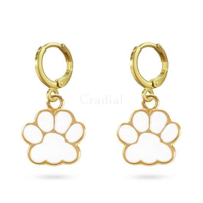 White Paw Earrings
