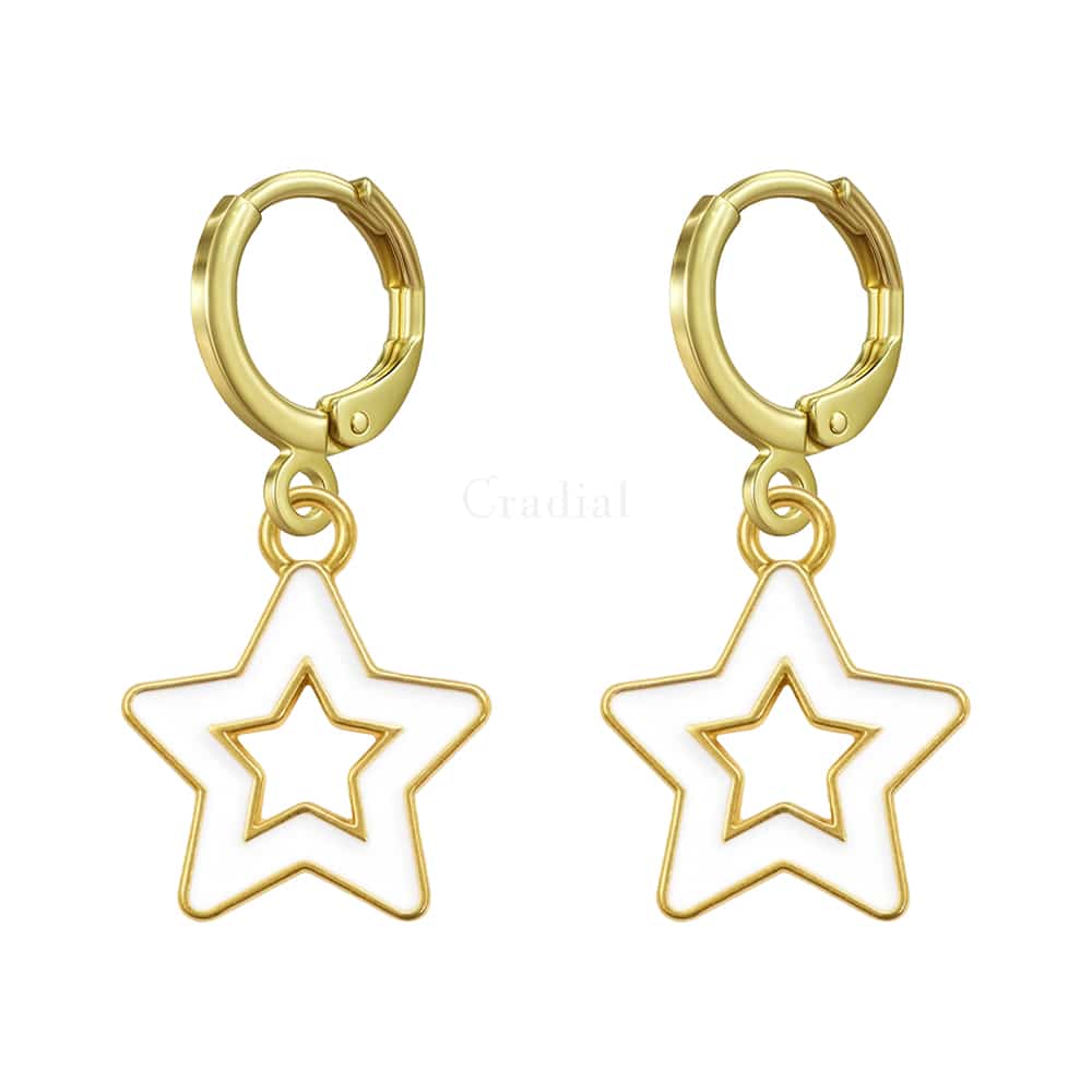 White Star Earrings