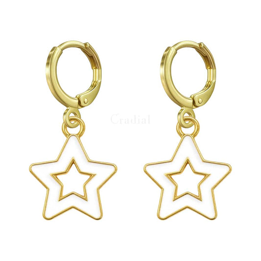 White Star Earrings