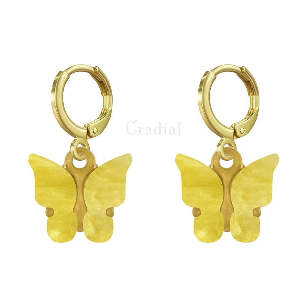 Yellow Butterfly Earrings