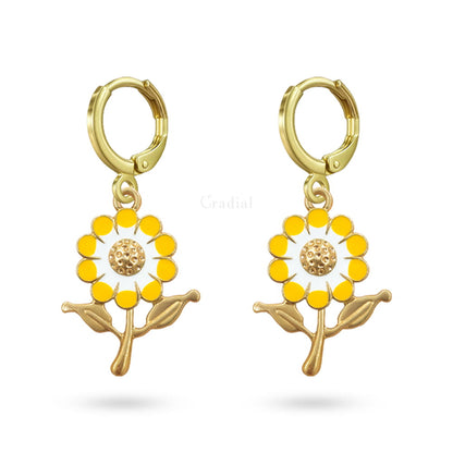 Yellow Flower Big Earrings