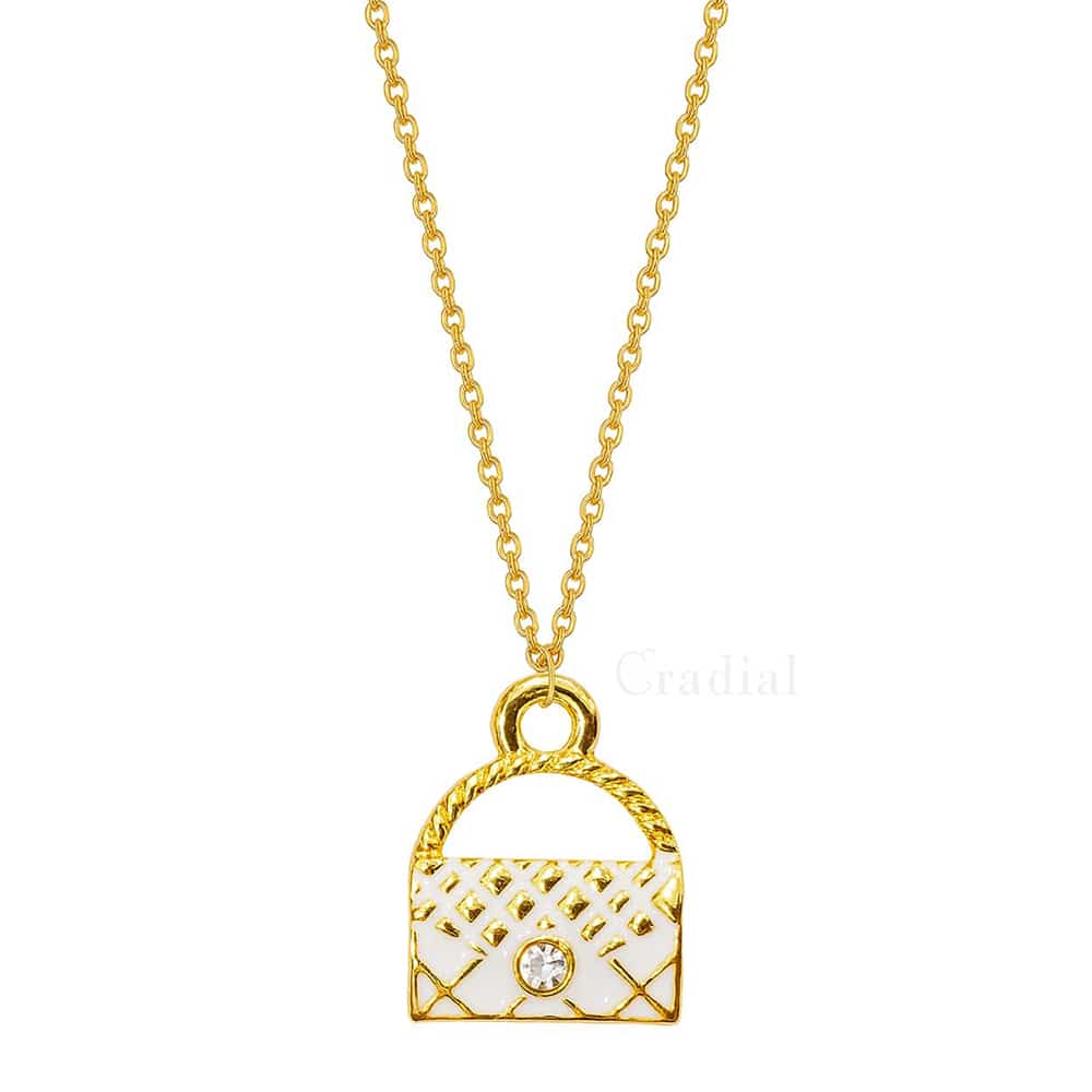 White Handbag Necklace