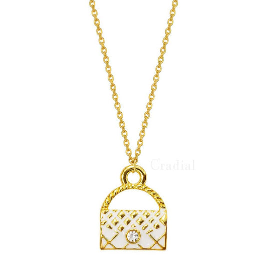 White Handbag Necklace