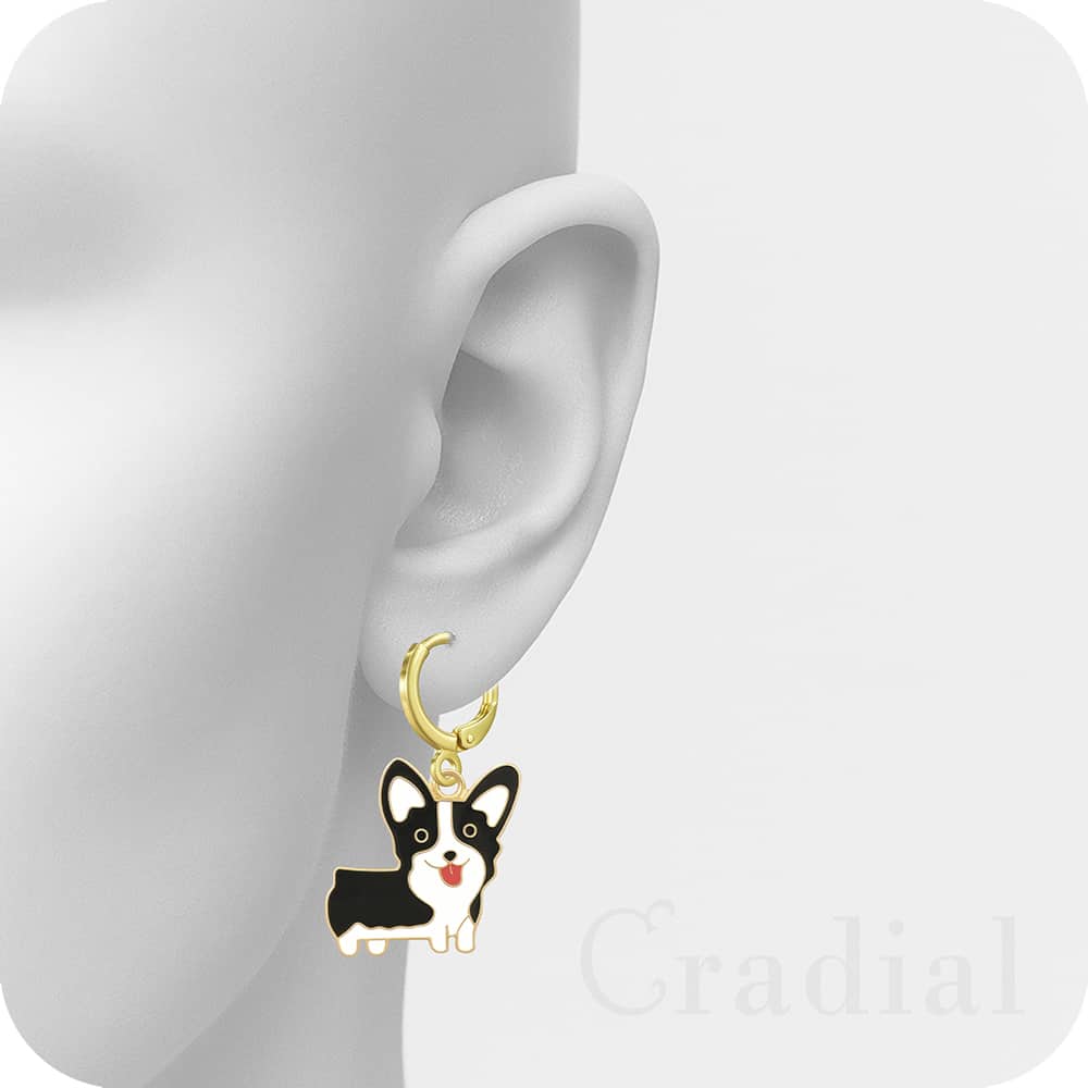 Black And White Dog Earrings