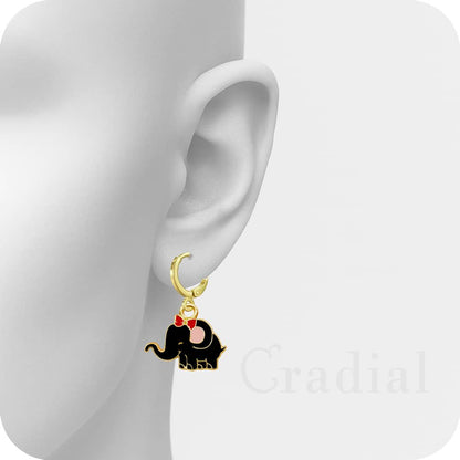Black Elephant Earrings