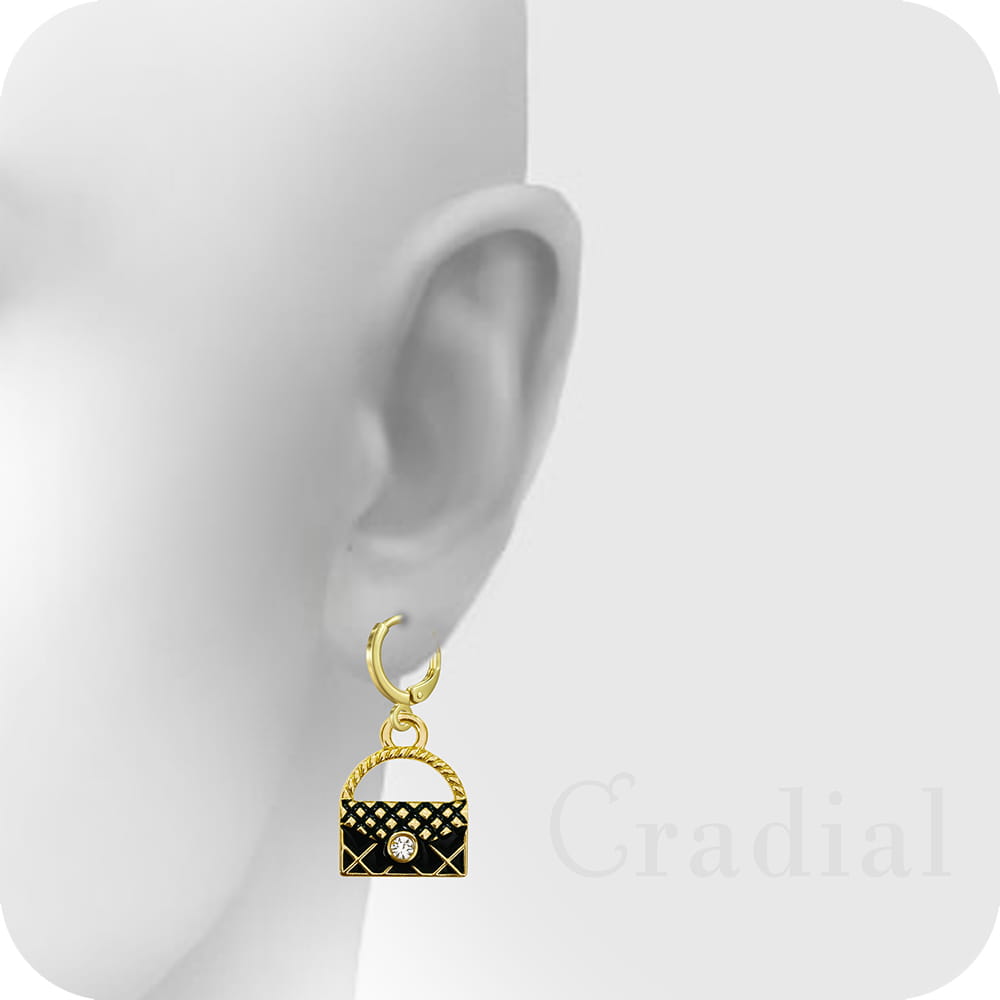 Black Handbag Earrings