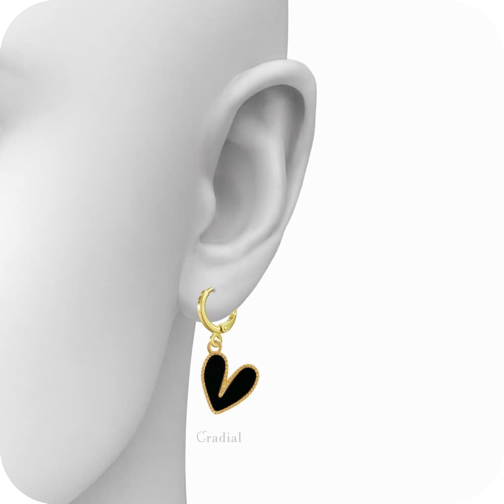 Black Heart Earrings