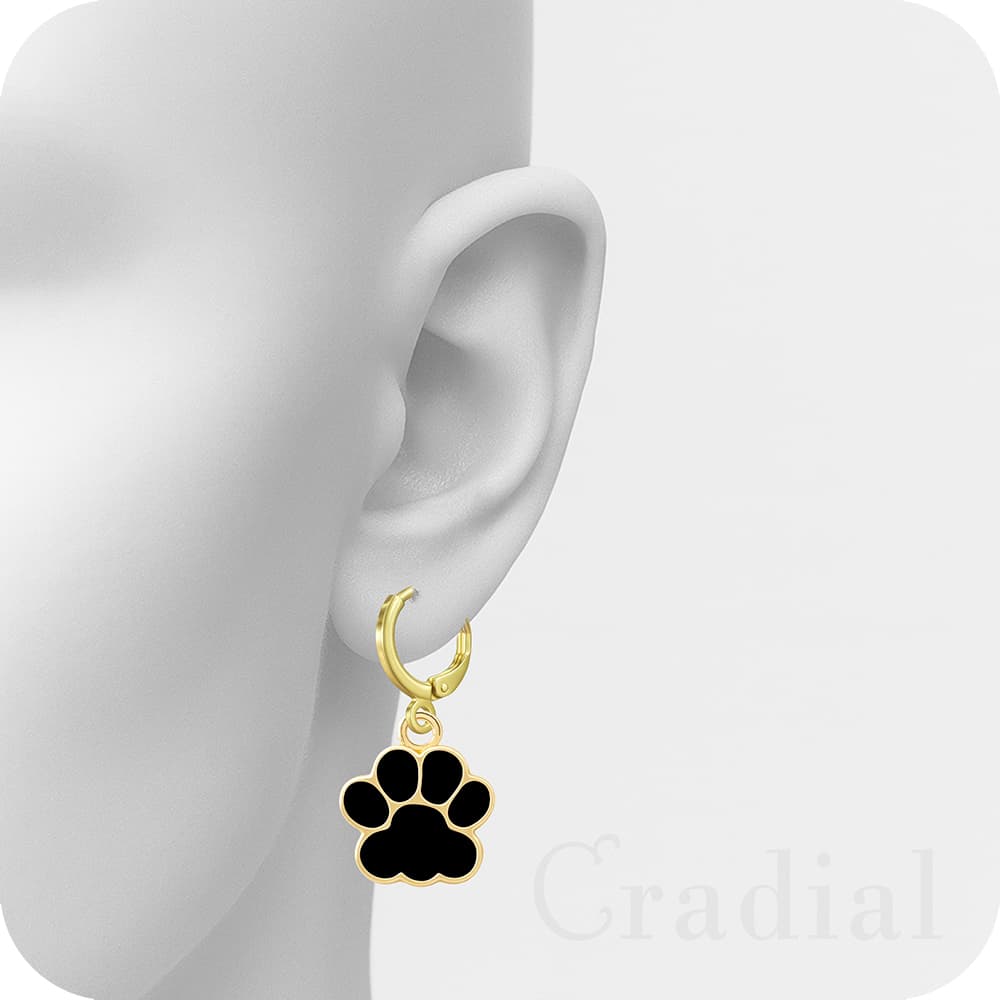 Black Paw Earrings