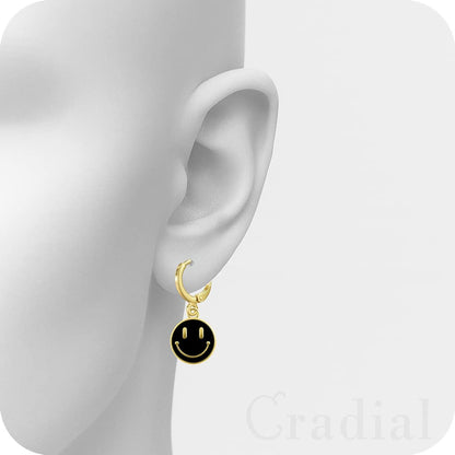 Black Smiley Earrings