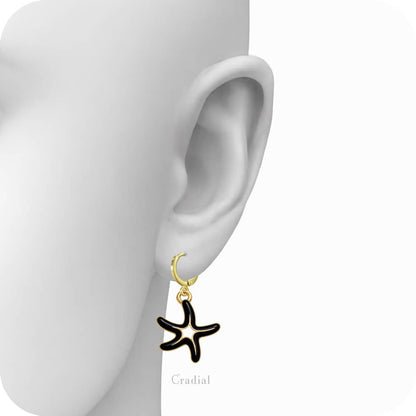 Black Star Fish Earrings