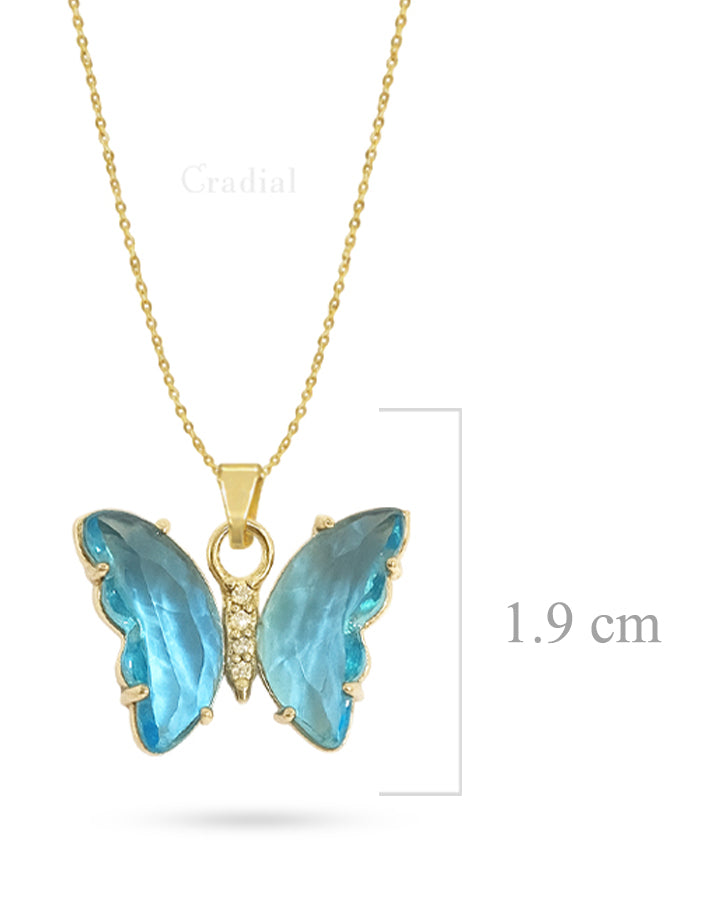 Blue Crystwing Necklace