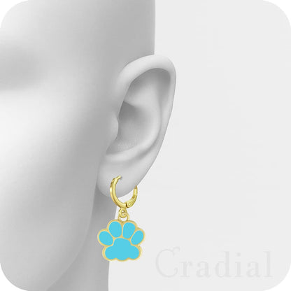 Blue Paw Earrings