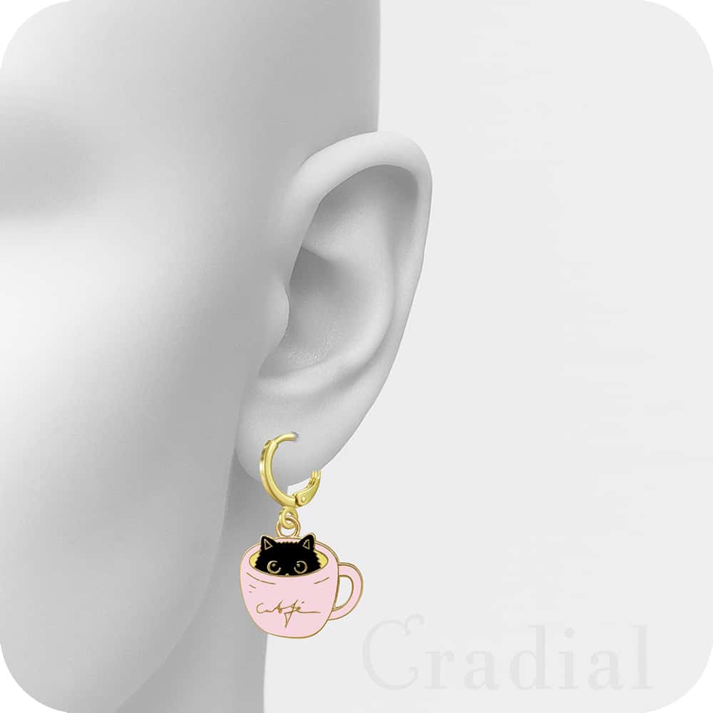Cat In A Cup Earrings