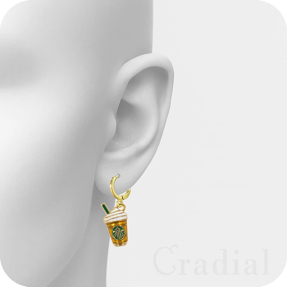 Coffee Cup Gold Earrings