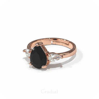 Dewy Black Rose Gold Ring