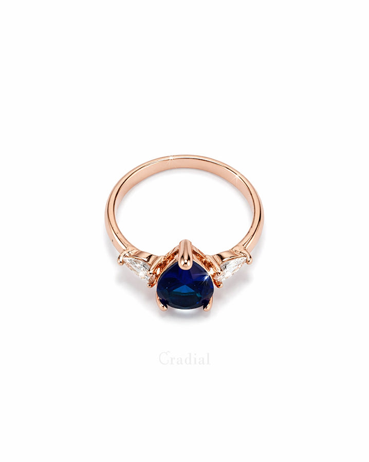 Dewy Blue Rose Gold Ring