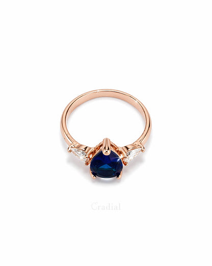 Dewy Blue Rose Gold Ring