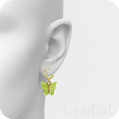 Green Butterfly Earrings