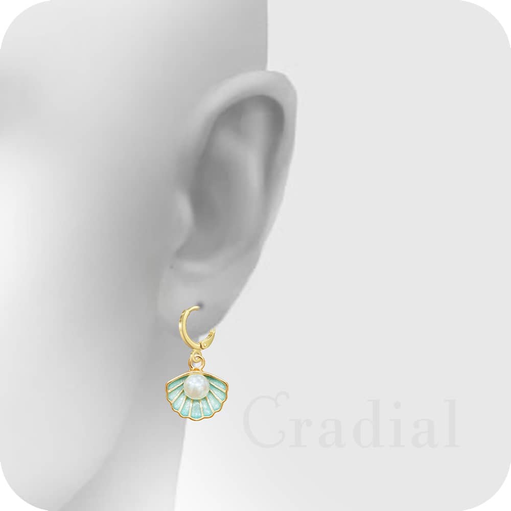 Green Shell Earrings