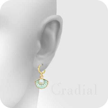 Green Shell Earrings