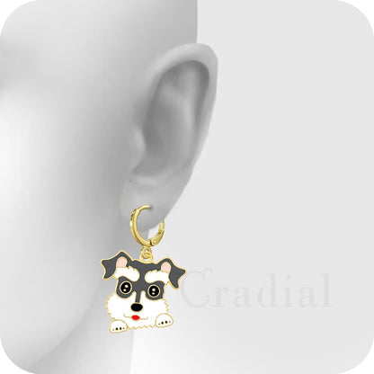 Grey Dog Earrings