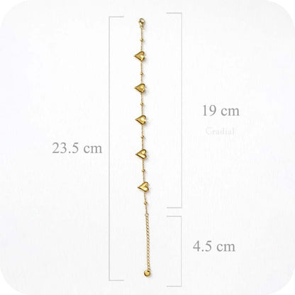 Heart Row Bracelet