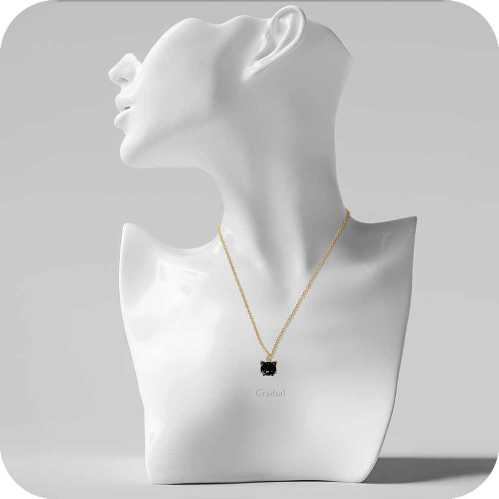 Black Purr Cat Necklace