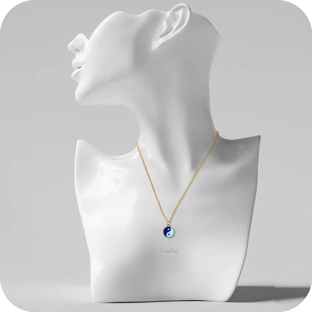 Blue Yin Yang Necklace