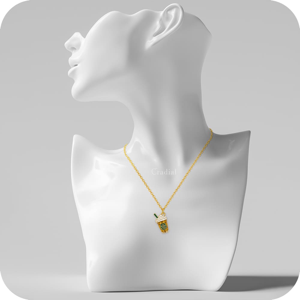 Coffee Cup Gold Necklace
