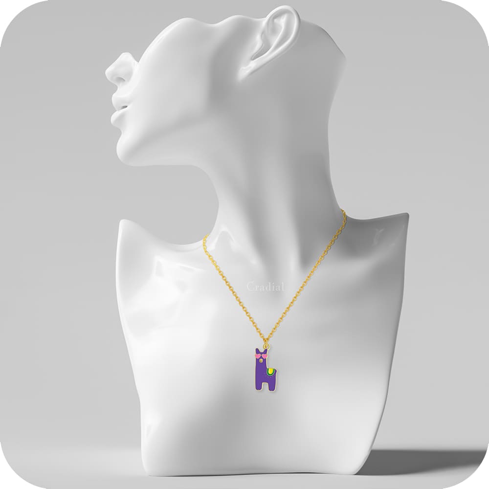 Purple Llama Necklace
