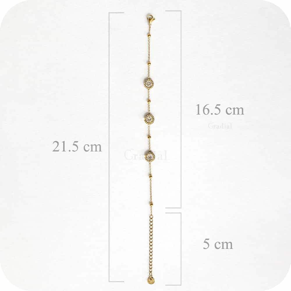 Tri Halo Gold Bracelet