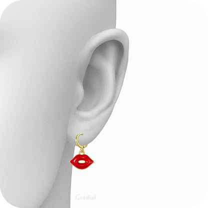 Lips Red Earrings