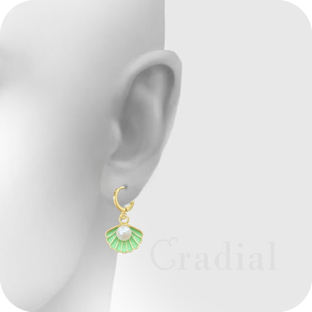 New Green Shell Earrings